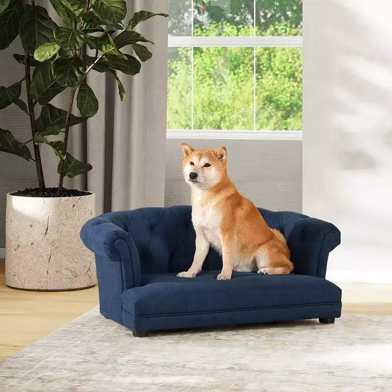 Jennifer Taylor Home Kiki Canapé-lit Chesterfield pour chien de 36,5 po, taille M