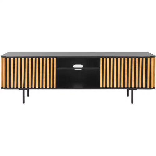 Anahi 2 Door 2 Shelf Media Stand - MED1501 - Black/Natural - Safavieh