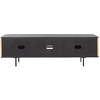 Meuble TV 2 portes 2 étagères Anahi - MED1501 - Noir/Naturel - Safavieh