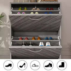 Meuble à chaussures d'entrée Famapy avec 2 tiroirs basculants