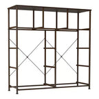 Crestlive Products Commode à 9 tiroirs en tissu extra large pour chambre à coucher, tour de rangement de vêtements avec cadre en acier robuste, plateau en bois, tiroirs faciles à tirer, poignées en bois