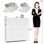 Crestlive Products Commode à 9 tiroirs en tissu extra large pour chambre à coucher, tour de rangement de vêtements avec cadre en acier robuste, plateau en bois, tiroirs faciles à tirer, poignées en bois