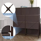 Crestlive Products Commode à 9 tiroirs en tissu extra large pour chambre à coucher, tour de rangement de vêtements avec cadre en acier robuste, plateau en bois, tiroirs faciles à tirer, poignées en bois