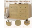Commode à 6 tiroirs en rotin Acekool, commode moderne pour chambre à coucher, salon et couloir