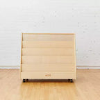 Présentoir et rangement de livres mobiles double face en bois ECR4Kids, meuble Montessori