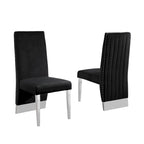 Chaise de salle à manger « Best Quality Furniture » avec dossier plissé, clous décoratifs et pieds chromés (lot de 2)