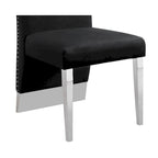 Chaise de salle à manger « Best Quality Furniture » avec dossier plissé, clous décoratifs et pieds chromés (lot de 2)