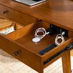 Bureau de direction Mid-century avec tiroir de rangement, gestion des câbles et station de charge