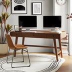 Bureau de direction Mid-century avec tiroir de rangement, gestion des câbles et station de charge