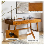 Bureau de direction Mid-century avec tiroir de rangement, gestion des câbles et station de charge