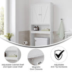 Armoire de salle de bain de style rustique à suspendre au-dessus des toilettes avec étagères et portes à fermeture magnétique