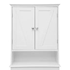 Armoire de salle de bain de style rustique à suspendre au-dessus des toilettes avec étagères et portes à fermeture magnétique