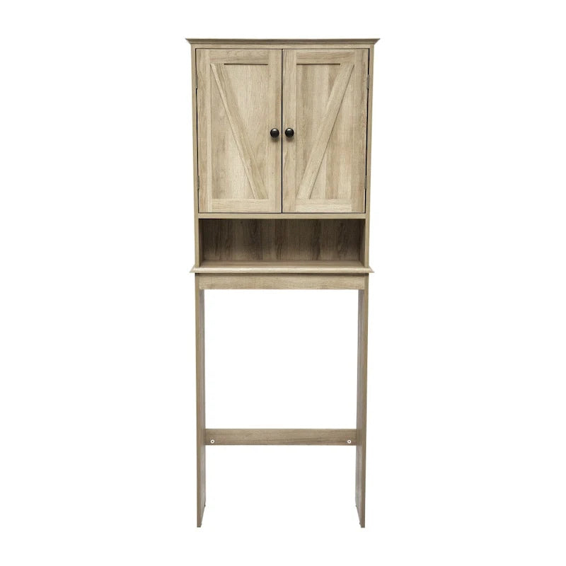 Armoire de salle de bain de style rustique à suspendre au-dessus des toilettes avec étagères et portes à fermeture magnétique
