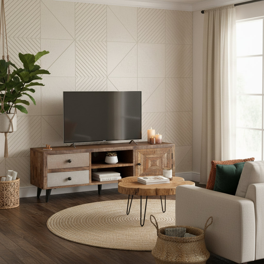 vidaXL TV Stand 46.5x11.8x15.7 Solid Wood Mango