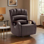 Fauteuil inclinable, pivotant et berçant électrique en similicuir avec appuie-tête réglable pour chambre de bébé, PR616