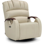 Fauteuil inclinable, pivotant et berçant électrique en similicuir avec appuie-tête réglable pour chambre de bébé, PR616