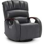 Fauteuil inclinable, pivotant et berçant électrique en similicuir avec appuie-tête réglable pour chambre de bébé, PR616