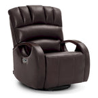Fauteuil inclinable, pivotant et berçant électrique en similicuir avec appuie-tête réglable pour chambre de bébé, PR616