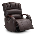 Fauteuil inclinable, pivotant et berçant électrique en similicuir avec appuie-tête réglable pour chambre de bébé, PR616