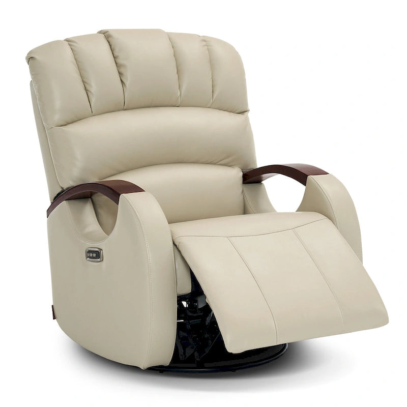 Fauteuil inclinable, pivotant et berçant électrique en similicuir avec appuie-tête réglable pour chambre de bébé, PR616