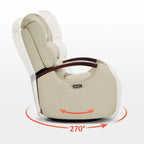 Fauteuil inclinable, pivotant et berçant électrique en similicuir avec appuie-tête réglable pour chambre de bébé, PR616