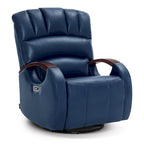 Fauteuil inclinable, pivotant et berçant électrique en similicuir avec appuie-tête réglable pour chambre de bébé, PR616