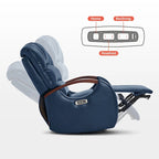 Fauteuil inclinable, pivotant et berçant électrique en similicuir avec appuie-tête réglable pour chambre de bébé, PR616