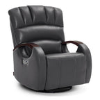Fauteuil inclinable, pivotant et berçant électrique en similicuir avec appuie-tête réglable pour chambre de bébé, PR616