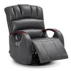 Fauteuil inclinable, pivotant et berçant électrique en similicuir avec appuie-tête réglable pour chambre de bébé, PR616