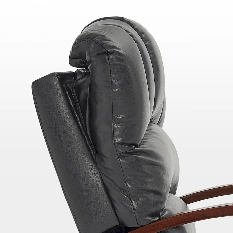 Fauteuil inclinable, pivotant et berçant électrique en similicuir avec appuie-tête réglable pour chambre de bébé, PR616