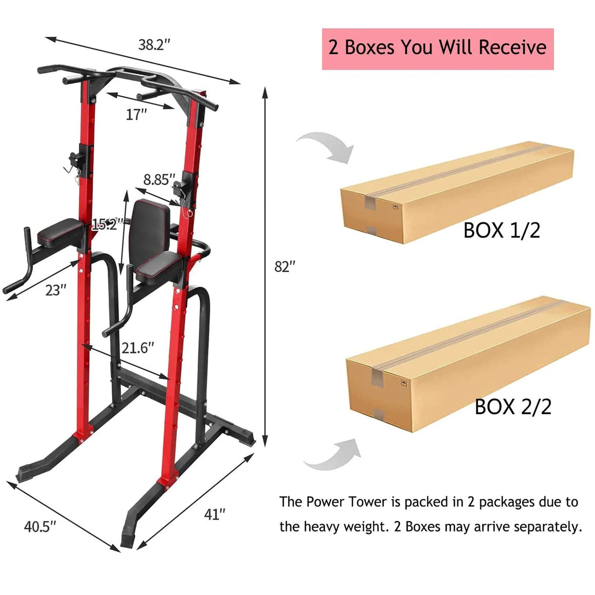 Tour de Musculation Multifonction Ainfox Power Tower pour la Maison