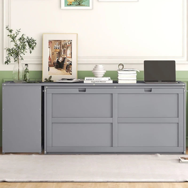 Lit escamotable Queen Size avec bureau rotatif