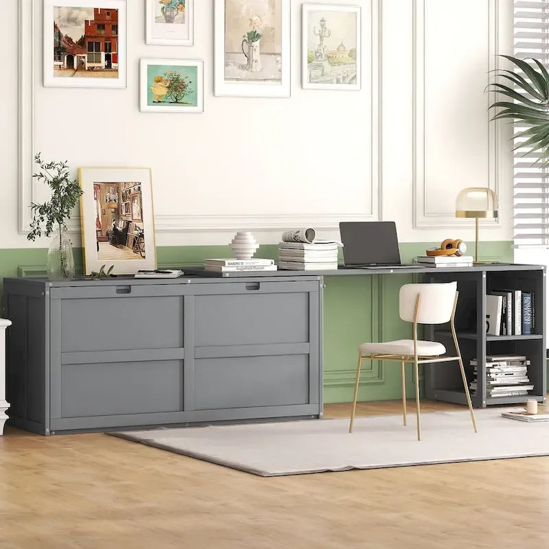 Lit escamotable Queen Size avec bureau rotatif