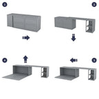 Lit escamotable Queen Size avec bureau rotatif