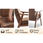 Fauteuil d'appoint de salon avec dossier extra épais, fauteuil à oreilles avec pieds en bois massif pour salle de lecture, chambre à coucher