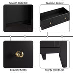 Commode à 5 tiroirs pour chambre à coucher, commode haute en bois avec rangement profond, commode moderne pour entrée et couloir