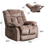 Fauteuil inclinable électrique avec fonction de levage pour personnes âgées, avec pochette latérale