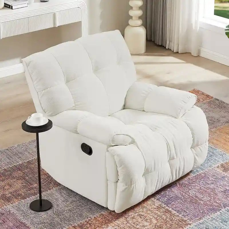 Fauteuil inclinable pivotant à 360 degrés en tissu robuste pour salon
