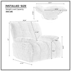 Fauteuil inclinable pivotant à 360 degrés en tissu robuste pour salon