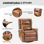Fauteuil inclinable pivotant en similicuir Baksoho pour chambre d'enfant avec base en métal, ensemble de 2 par HULALA HOME