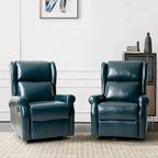 Fauteuil inclinable pivotant en similicuir Baksoho pour chambre d'enfant avec base en métal, ensemble de 2 par HULALA HOME
