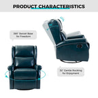 Fauteuil inclinable pivotant en similicuir Baksoho pour chambre d'enfant avec base en métal, ensemble de 2 par HULALA HOME