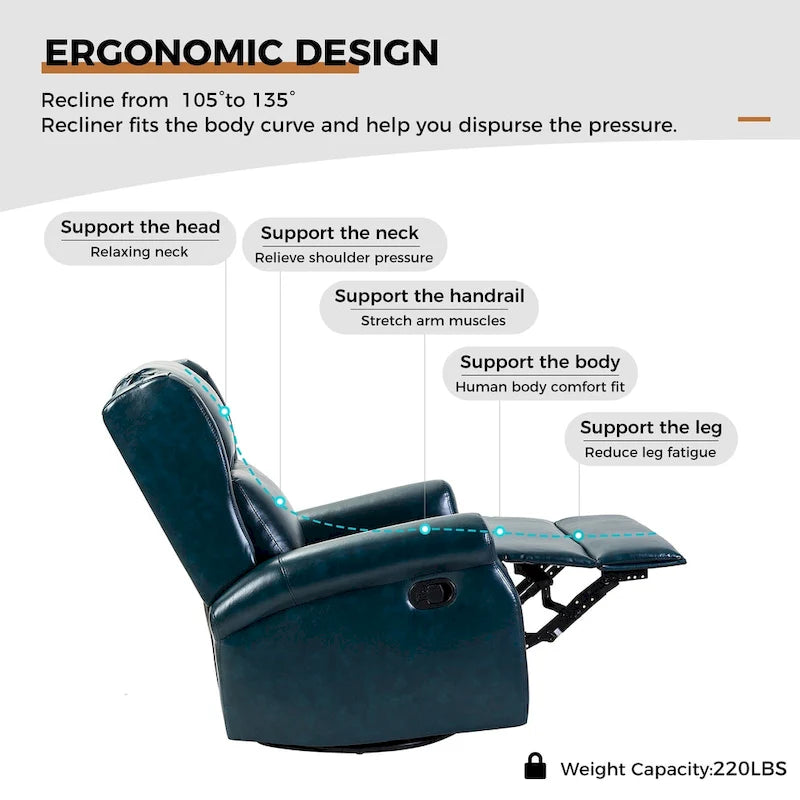 Fauteuil inclinable pivotant en similicuir Baksoho pour chambre d'enfant avec base en métal, ensemble de 2 par HULALA HOME