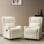 Fauteuil inclinable pivotant en similicuir Baksoho pour chambre d'enfant avec base en métal, ensemble de 2 par HULALA HOME