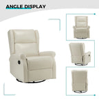 Fauteuil inclinable pivotant en similicuir Baksoho pour chambre d'enfant avec base en métal, ensemble de 2 par HULALA HOME