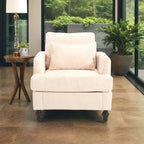 Fauteuil individuel en chenille, Fauteuil d'appoint rembourré avec coussin moelleux, Fauteuil de lecture moderne du milieu du siècle