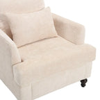 Fauteuil individuel en chenille, Fauteuil d'appoint rembourré avec coussin moelleux, Fauteuil de lecture moderne du milieu du siècle