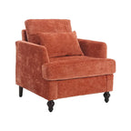 Fauteuil individuel en chenille, Fauteuil d'appoint rembourré avec coussin moelleux, Fauteuil de lecture moderne du milieu du siècle