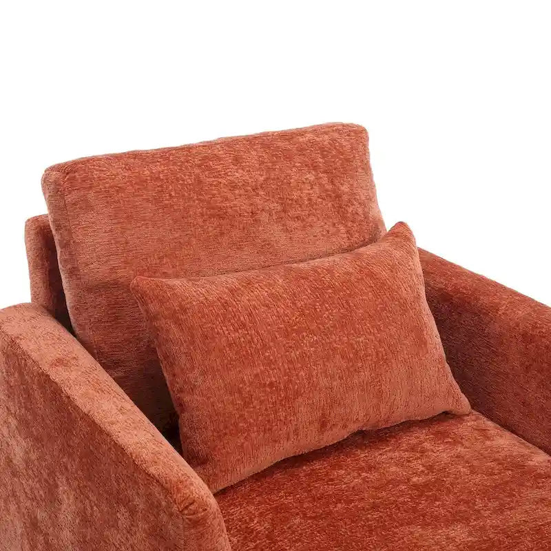 Fauteuil individuel en chenille, Fauteuil d'appoint rembourré avec coussin moelleux, Fauteuil de lecture moderne du milieu du siècle