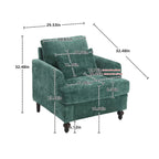 Fauteuil individuel en chenille, Fauteuil d'appoint rembourré avec coussin moelleux, Fauteuil de lecture moderne du milieu du siècle